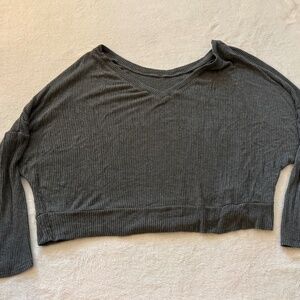 Auden Ribbed Crop Sleep Top XXL Charcoal